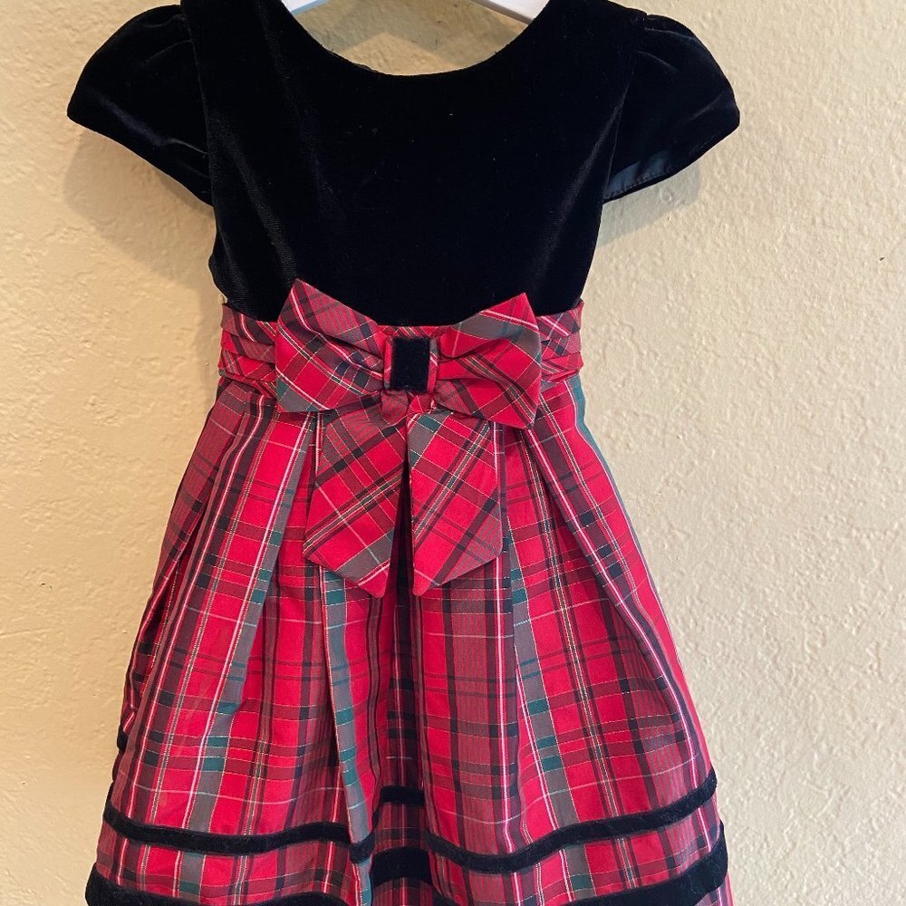 Sweet Heart Rose Girls Red/Black Flare Dress Sz 3Y